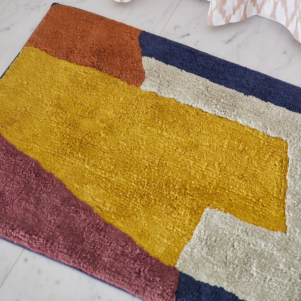 Organic Angled Modern Bath Mat West Elm UK